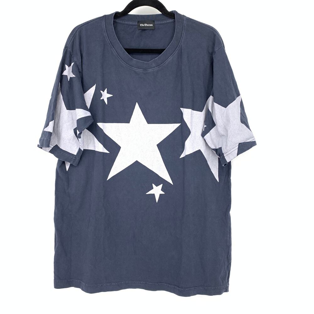 The Bureau Counting Stars Oversized T-Shirt Womens Sz Medium Garment Dyed Blue